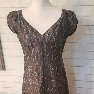 Patagonia brown and blue floral dress, size 6